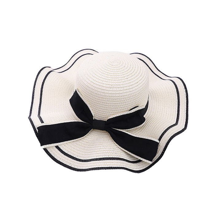 การป้องกัน-uv-ในช่วงฤดูร้อนหมวกสตรีปีกกว้างระบายอากาศได้สวมใส่สบายหมวกชายทะเลแฟชั่นที่บรรจุได้