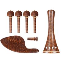 High-End Snake Wood 4/4 Full Set of Chin Rest String Plate Knob Tail Button Positive and Negative Screw Fine-Tuning Violin Replacement Accessories