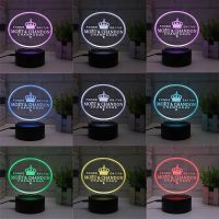 New and Unique 3D Night Light Moyue Champagne Logo Design LED Light Cracks Remote Control Color Changing Atmosphere Light