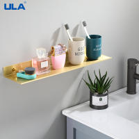 ULA Gold Bathroom Shelf 304050 cm Kitchen Wall Shelf Shower Holder Storage Rack Soap Shampoo Holder Bathroom Accessories