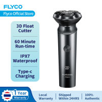 Flyco 3D FS922ลอยน้ำเครื่องโกนหนวดไฟฟ้าชาร์จได้กันน้ำมีดโกนหนวดไฟฟ้าสำหรับผู้ชายแบบพกพาเครื่องเล็มหนวด (สีดำ/ สีฟ้า)