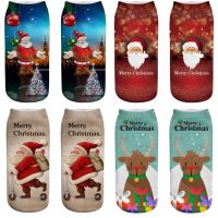 Creative Cotton Christmas Socks Winter Cute Santa Claus Snowman Elk Printing Cristmas Decoration Socks Xmas Gifts Ornaments