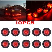 Gracekarin 10pcs Red Round Side Marker Lights Waterproof LED Button Lamps For Trucks Cars Hot Sale