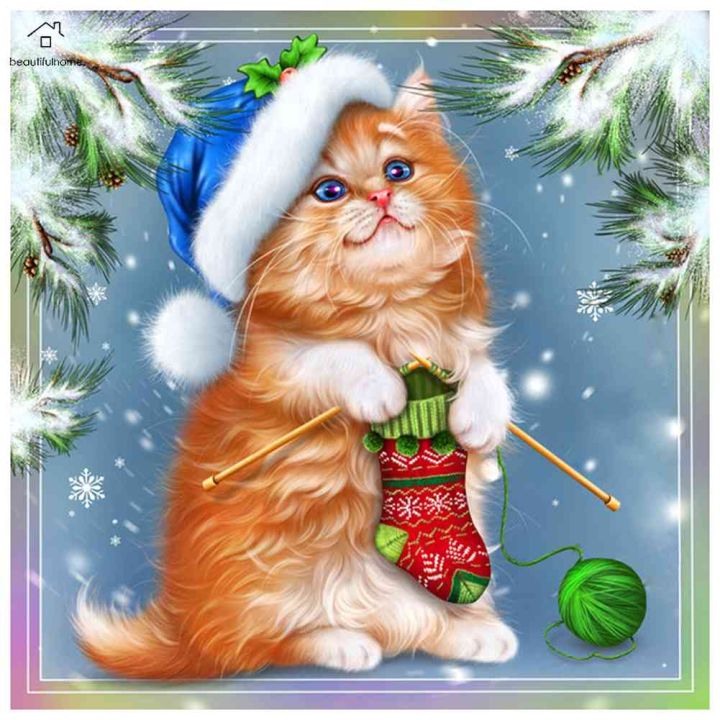 Tất Giáng Sinh Bộ Dụng Cụ Vẽ Hình Tròn Tự Làm 5D Hình Mèo Quà Tặng ...