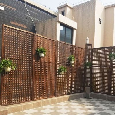 [COD] Outdoor courtyard anti-corrosion wooden fence partition decoration garden balcony solid hanging wall grid flower climbing rattan