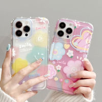 For IPhone 14 Pro Max IPhone Case Thickened TPU Soft Case Clear Case Shockproof Rainbow Smiley Face Emoji Compatible with For IPhone 13 Pro Max 11