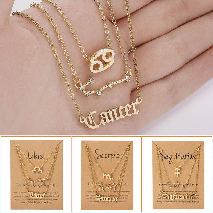 gold necklace zodiac sign