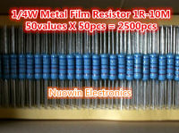 【2023】2500Pcs 50 Values 1R - 10MR 14W Resistance 1 Metal Film Resistor Assorted Kit