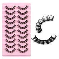 DD Curling ขนตาปลอม10คู่ขนาดใหญ่ Curling False Eyelashes ยุโรปและสหรัฐอเมริกาหนาขนตาปลอม