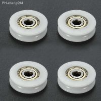 4pcs U Groove Nylon Round Pulley Ball Bearing Wheel Roller for Door Windows Shower Pulleys Drawer