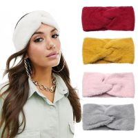 LEXEDWARD Winter Candy Color Crochet Hair Accessories Thick Warm Cashmere Knitted Headband Twist Knot Hairband