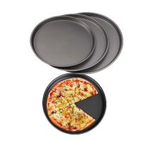 9/10/11/12-Inch Non-Stick Pizza Pan Carbon Steel Pizza Oven Tray Shallow Round Pizza Plate Pan Roasting Tin Baking Tools