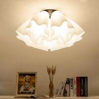 Nordic minimalist bedroom ceiling lamp warm pastoral room study light creative round glass living room lampara