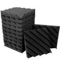 12Pcs Studio Acoustic Foam 12 X 12 X 2 Inch Wedge Tile Soundproof Foam KTV Room Sound Absorbing Treatment Wall Panels