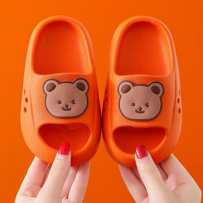 Childrens baby hit the shit feeling cartoon slippers summer home baby shower antiskid soft bottom thickening parent-child cool slippers
