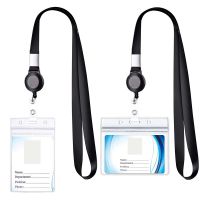 【CW】✤  1PC Transparent Exhibition ID Business Card with Lanyard Neck for Student Staff School Name Badge Credit Holder