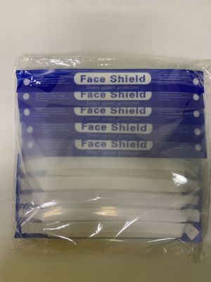เฟสชิลด์ เฟสชิวผู้ใหญ่ เฟสชิวทางการแพทย์ face shield เฟสชิลด์เต็มหน้า ฟิล์ม2ด้าน 1 ห่อ 10 ชิ้น