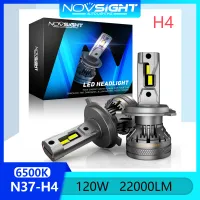 Novsight N37 6500พัน Super Bright ไฟ Led สำหรับรถ 9003 HB2 H4 Led ไฟหน้าหลอดไฟชุดสูง/ต่ำคานไฟตัดหมอก120วัตต์22000LM Plug &amp; Play พร้อมสต็อกคู่รับประกัน2ปีจัดส่งฟรี