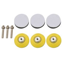 6Pcs 2 Inch Hook and Loop Sanding Pad Sanding Disc Replacement Pad with 1/4 Inch Drill and Foam Buffering Pad