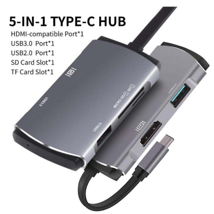 compatible-usb-3-0-hub-usb3-0-docking-station-type-c-hub-type-c-to-compatible-hdmi-compatible-expansion-dock-5-port