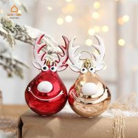 2Pcs Red / Champagne Elk Christmas Ball/ Christmas Tree Decorations/ Happy New Year Gifts Ornament
