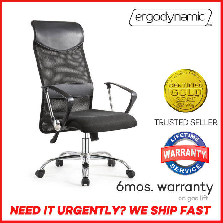 Ergodynamic EHC99P Deluxe Executive Mesh Chair, pneumatic height