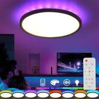 ZZOOI RGB Smart Ceiling Light Led Remote Control Multiple Modes Dimmable Color Changing Light For Bedroom Livingroom Atmosphere Decor