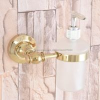 ┋┇☂ Luxury Gold Color Brass Bathroom Hand Liquid Soap Dispenser Wall Mounted Bathroom Kitchen Countertop Soap dispensers Nba307