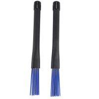 1 Pair Retractable Black Handles Jazz Drum Brushes Sticks Blue Nylon 32cm