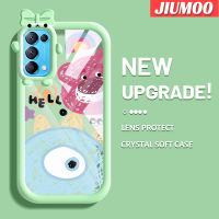 เคส JIUMOO สำหรับ OPPO Reno 5 4G Reno 5 5G Reno5 K เคส X3 Lite ลายการ์ตูน Bigeyed มอนสเตอร์ตัวน้อยสีสันสดใสน่ารักเคสซิลิโคนโปร่งใสกันกระแทกแบบใสง่าย