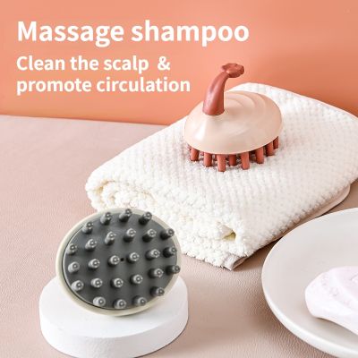 ▲❃▤ Household silicone shampoo hair cleaning massage handle hair washing magic tool dry and wet massage hair comb head massager