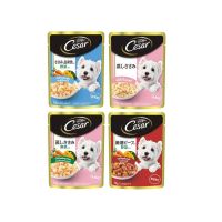 Cesar Pouch ซีซาร์ อาหารสุนัข ชนิดเปียก แบบเพาช์ ไก่+ซูริมิ+ผัก 70G.x 16 PCS