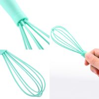 ✕✔◕ Kitchen Silicone Whisk Non-Slip Easy to Clean Egg Beater Milk Frother Kitchen Utensil specialty Kitchen Silicone Egg Beater Tool