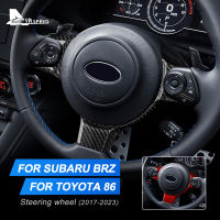 จริงฮาร์ดคาร์บอนไฟเบอร์ปกคลุมสำหรับ Subaru BRZ โตโยต้า86 2017 2018 2019 2020 2021 2022 2023รถพวงมาลัยกรอบสติ๊กเกอร์