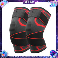 Bitak 1Pair กีฬาเข่าสนับสนุนเข่ารั้งแรงดันยืดหยุ่นรองเข่าสนับสนุนบาสเกตบอลวอลเลย์บอลผ้าพันแผลระบายอากาศ