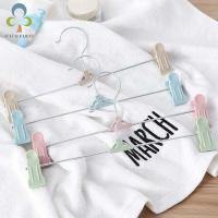5pcs Colorful Hangers For Clothes Stainless Steel Clip Stand Hanger Pants Skirt Kid Clothes Adjustable Pinch Grip Cabide WYQ Clothes Hangers Pegs
