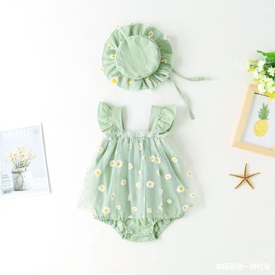 [COD] Baby girl summer dress romper baby jumpsuit thin section bag fart clothes newborn princess super cute