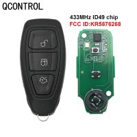 Qcontrol Art 3 Ons กุญแจรีโมท433Mhz พร้อมชิป Id49สำหรับ Ford Kuga Fiesta 2016 Kr5876268พร้อมกุญแจฉุกเฉิน