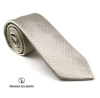 Giorgio Del Sarto Necktie Silk 8.5 cm Light Golden brown with Fabric Texture เนคไทสีน้ำตาลทองออ่นลายพื้นมีเท็กเจอร์