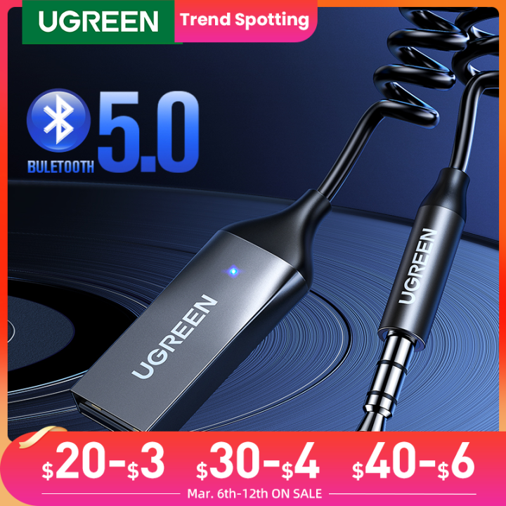 UGREEN Bluetooth Aux Adapter Wireless Car Bluetooth Receiver USB to 3