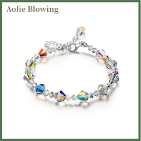 Aolie สร้อยข้อมือคริสตัลของขวัญสำหรับผู้หญิงไฟเครื่องประดับประกาย Aurora Borealis เครื่องประดับ