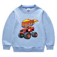 Blaze And The Monster Machines เสื้อผ้าเด็กฤดูใบไม้ผลิและฤดูใบไม้ร่วงกีฬา100% ผ้าฝ้ายรอบคอ2-9ปีเสื้อแขนยาวเด็กสำหรับชายหญิง Hooded เสื้อกันหนาว