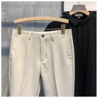 【28-36 waistline】Summer Korean plain ankle Trousers Mens Slim Fit Pants for men formal office Pants