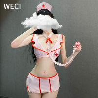 WECI ชุดชุดชั้นในคอสเพลย์เครื่องแบบพยาบาลผู้หญิงเซ็กซี่ชุดเล่นเกมคุณหมอสำหรับคู่รัก