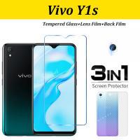 (3 In 1) สติกเกอร์คาร์บอนฝาหลังคาร์บอนไฟเบอร์กระจกเทมเปอร์สำหรับ VIVO Y36ฟิล์มป้องกัน + ฟิล์มป้องกันเลนส์กล้องถ่ายรูป + สติกเกอร์ Y02คาร์บอนฟิล์มป้องกัน Vivo Y76 Y52 Y22S Y1S Y17 Y73 Y33S Y16 Y01 Y11 Y02S Y20S Y15A Y15S Y19 Y20i (G) y21T Y30 5G Y22