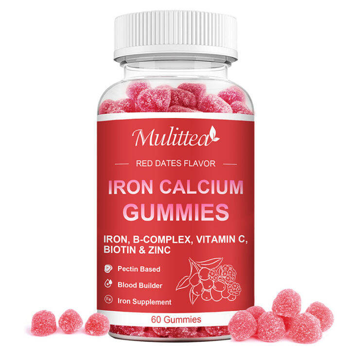 Iron Calcium Gummies Iron Supplement Blood Builder To Increase Iron Levels Without Nausea or