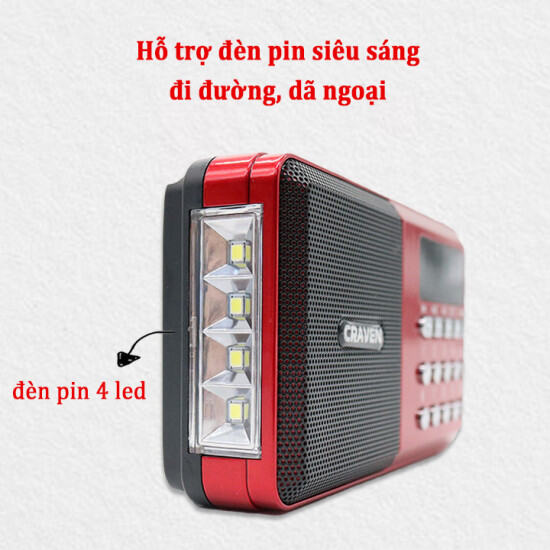 Máy nghe đài fm, kinh phật, nhạc từ thẻ nhớ usb, có đèn pin - cr65 - ảnh sản phẩm 2