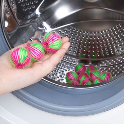 【CW】 6Pcs Washing Machine Hair Remover Fluff Cleaning Lint Fuzz Grab Remove Pets From