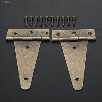 ✸ 2pcs T-shape Metal Hinges w/screw Flat Furniture Hardware Antique Bronze 10cm Wood Box Jewelry Case Cabinet Door Vintage Decor