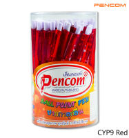 Pencom CYP9-RD  ปากกาหมึกน้ำมันแบบกดสีแดง